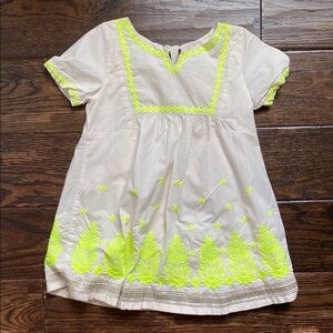 Tea Collection Moroccan Dress with Neon Yellow Embroidery